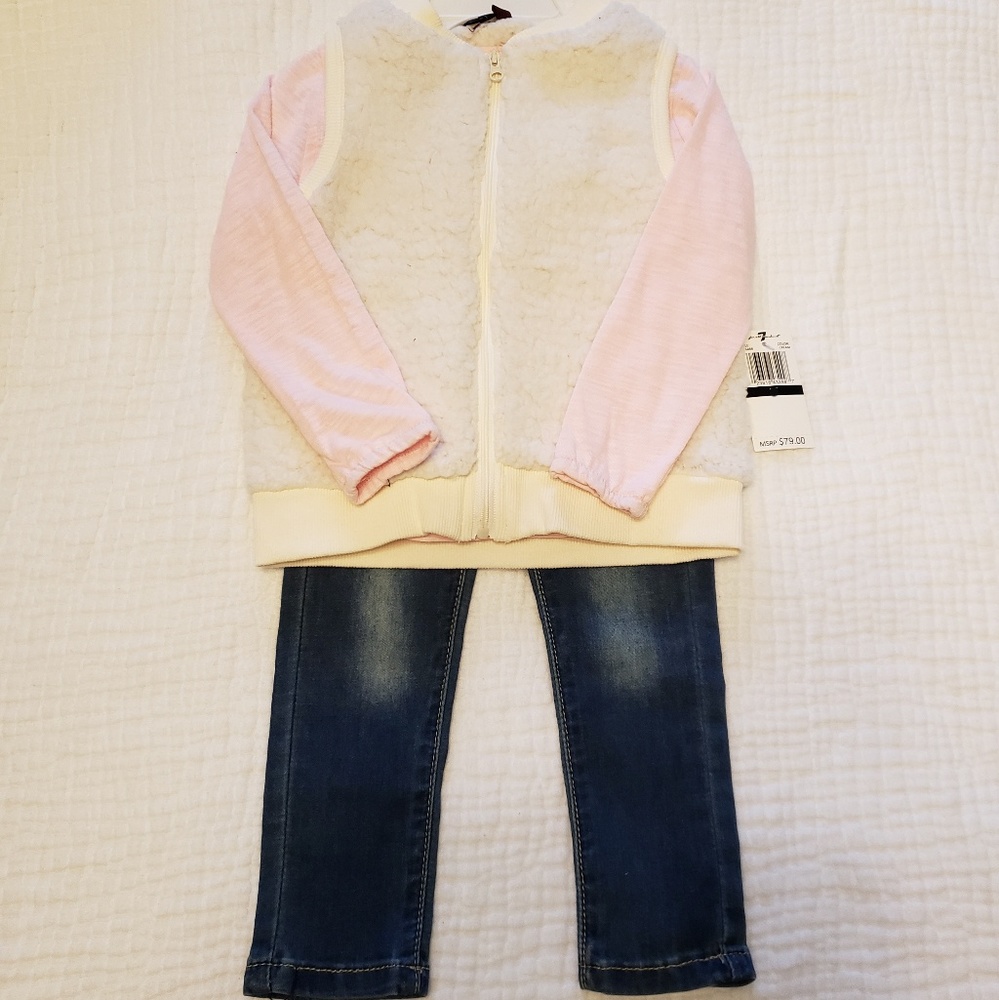 Seven for all Mankind Girls 3 peice Vest Jeans Set